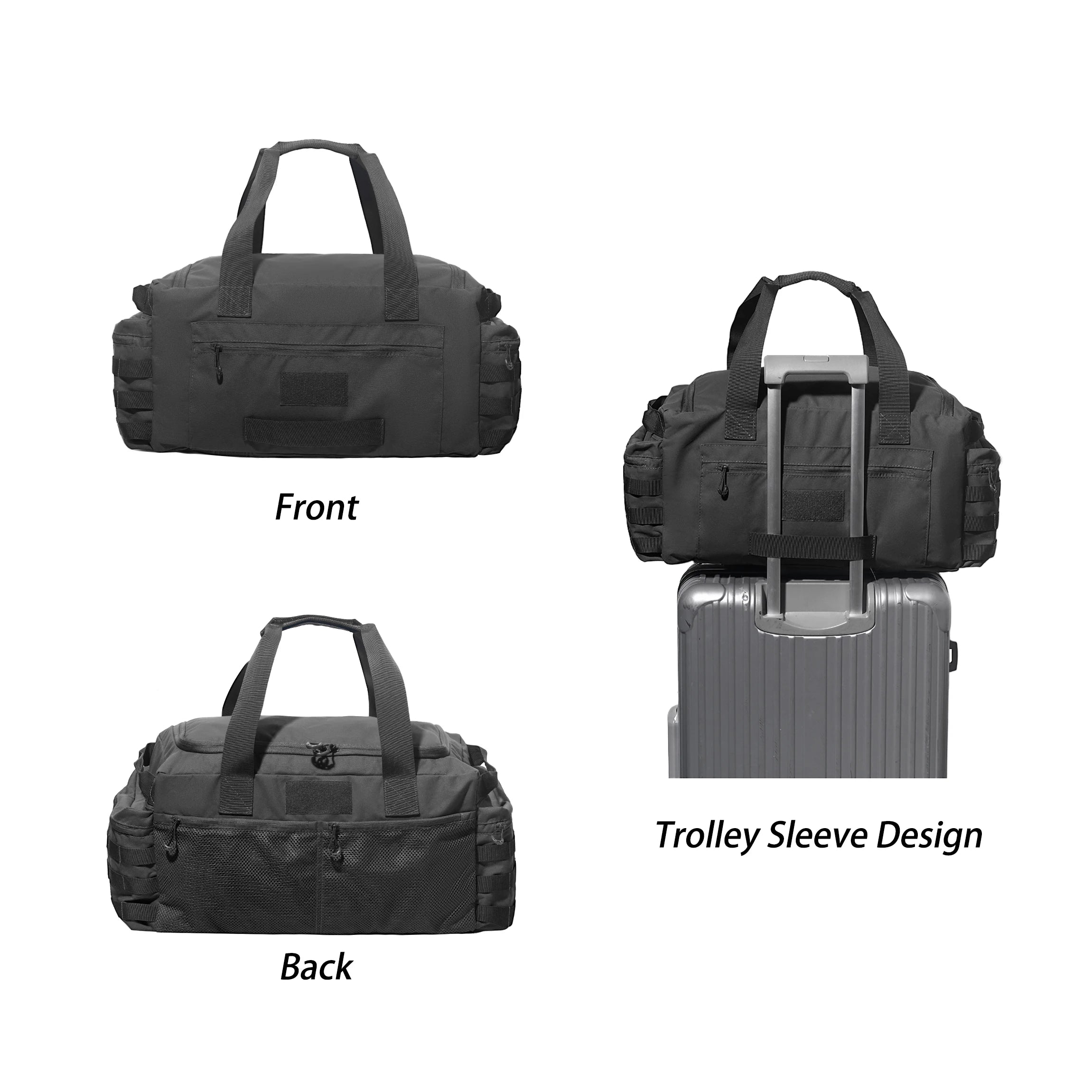 Heavy Duty Durable Duffel Bag - Multi-Compartment, Luggage-Attachable for Travel & Sport Gear | Ideal for Gym & Outdoor