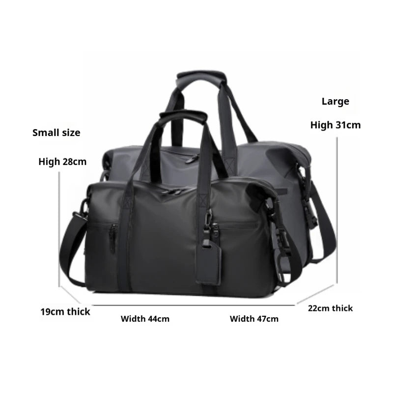 Men's Gym Bag - Black Adjustable Shoulder Strap Duffel Bag for Gym, Travel and Sports Lovers, Fitness Gear Bag