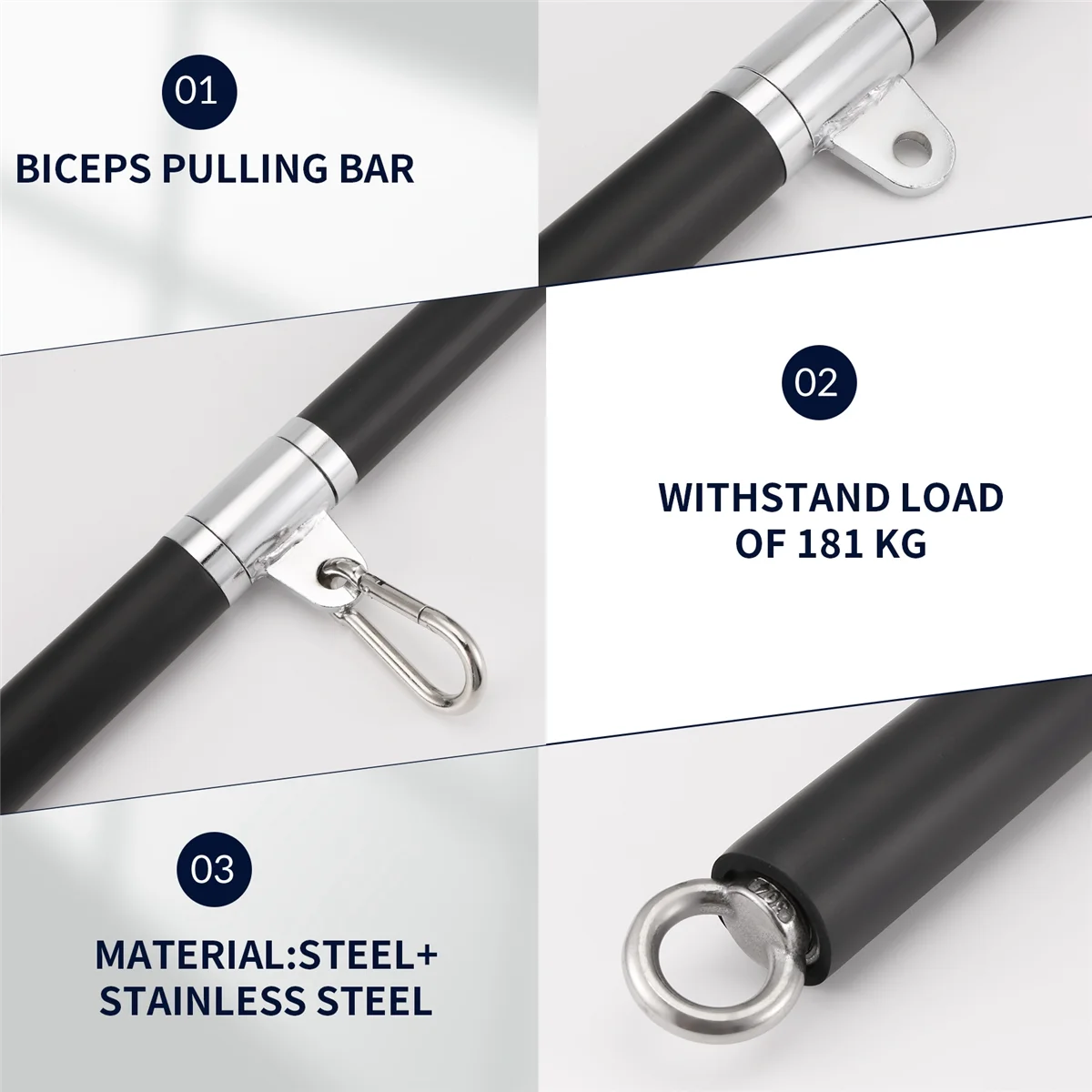 ACKOR Training Pulling Bar Device Accessories Pull Down Straight Bar Biceps Pulling Bar for Home Gym Bodybuilding Equipment