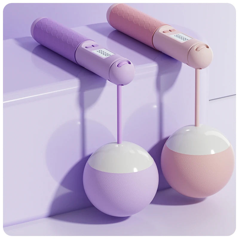 Smart Digital Jump Rope with Auto Counting Function Cordless Weighted Design for Indoor Outdoor Cardio Workout Fat Burning Home