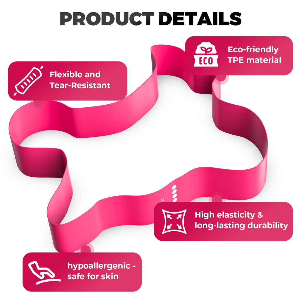 5 Levels TPE Resistance Bands Set – Fitness Exercise Bands for Home Workout, Yoga, Pilates, Physical Therapy, Strength Training