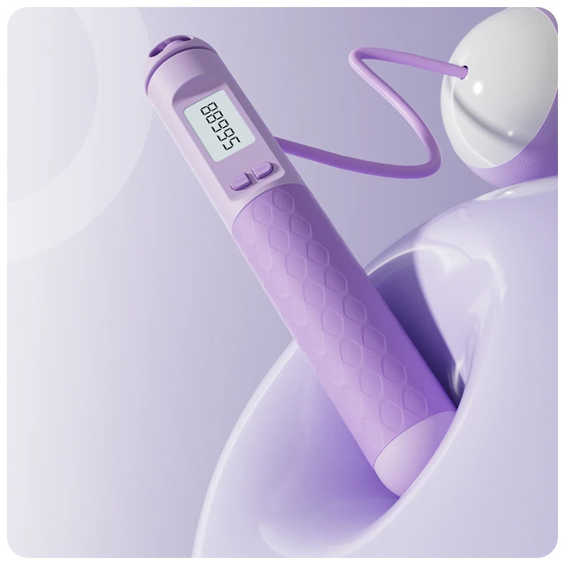 Smart Digital Jump Rope with Auto Counting Function Cordless Weighted Design for Indoor Outdoor Cardio Workout Fat Burning Home