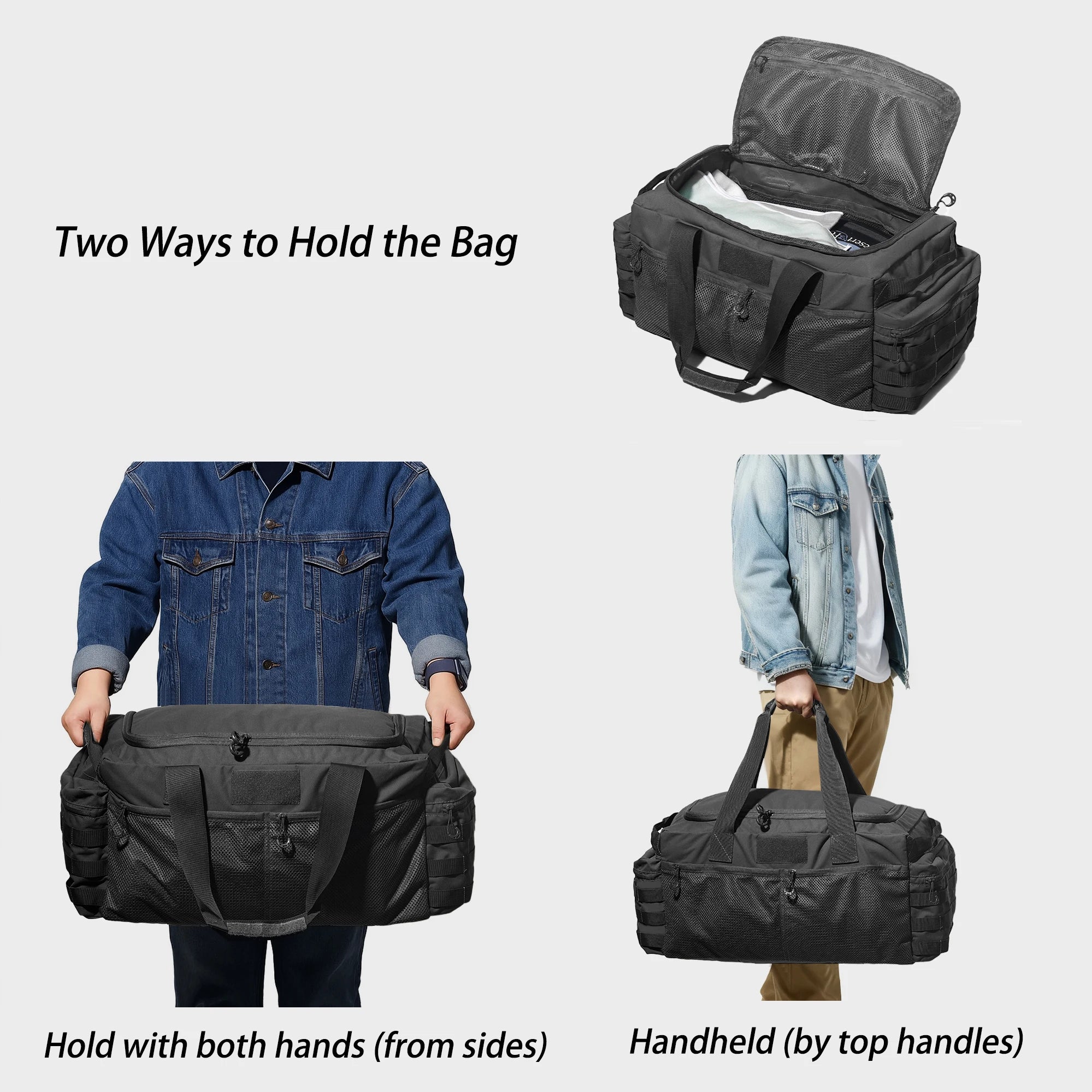 Heavy Duty Durable Duffel Bag - Multi-Compartment, Luggage-Attachable for Travel & Sport Gear | Ideal for Gym & Outdoor