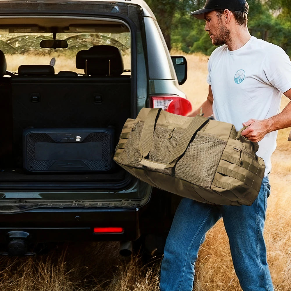 Heavy Duty Durable Duffel Bag - Multi-Compartment, Luggage-Attachable for Travel & Sport Gear | Ideal for Gym & Outdoor