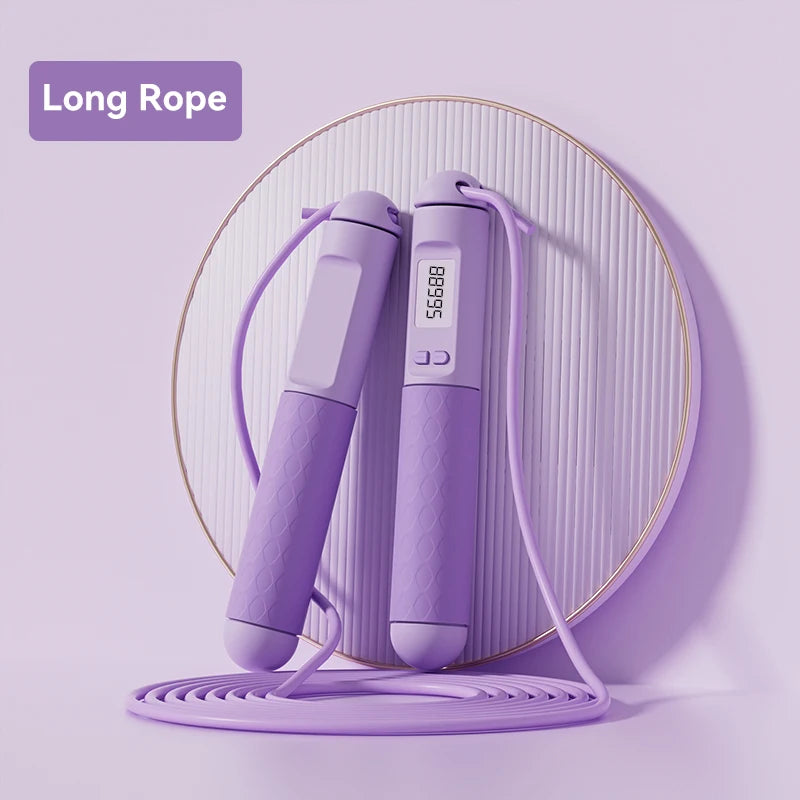 Smart Digital Jump Rope with Auto Counting Function Cordless Weighted Design for Indoor Outdoor Cardio Workout Fat Burning Home
